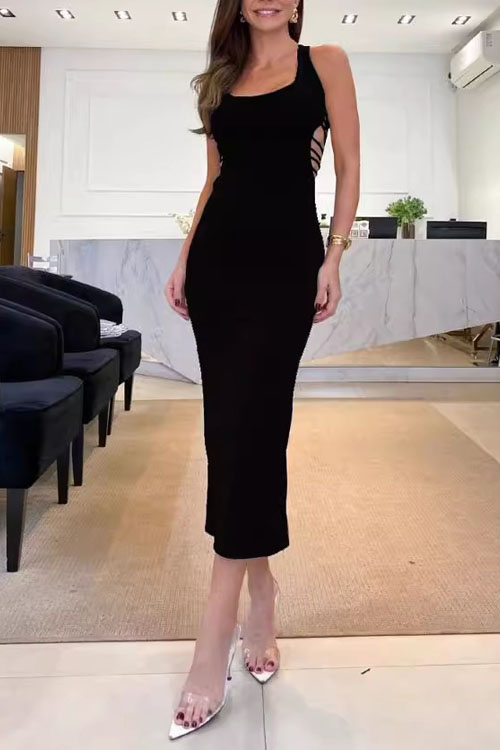 Kathiadress Autumn Backless Split Slim Fit Gown Dress