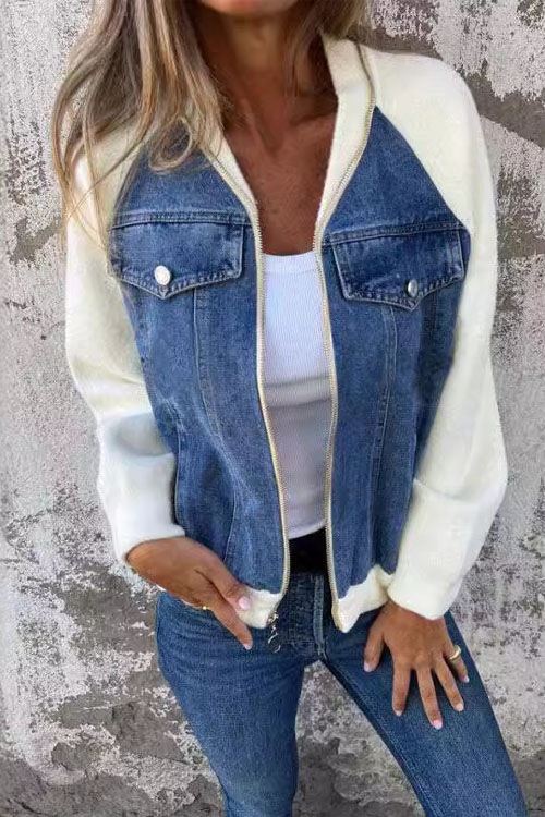 Kathiadress Wool Patchwork Casual Jacket.