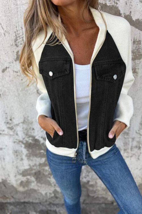 Kathiadress Wool Patchwork Casual Jacket.