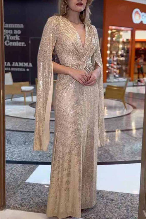 Kathiadress Loose Elegant Sequin Party Dress