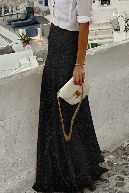 Kathiadress Vacation Party Sequin Long Skirt