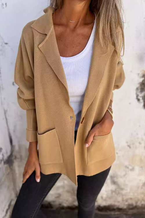 Kathiadress Casual Versatile Lapel Pocket Jacket