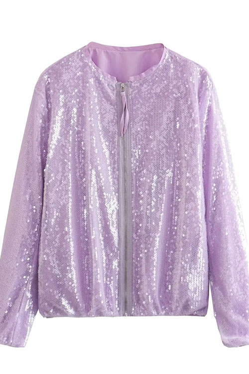 Kathiadress Sequin Baseball Bomber Jacket