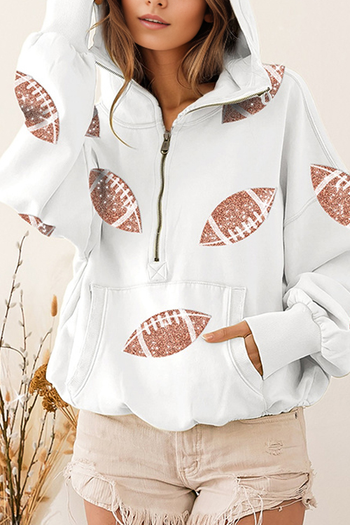 Kathiadress Rugby Hooded Sweatshirt Pullover Top