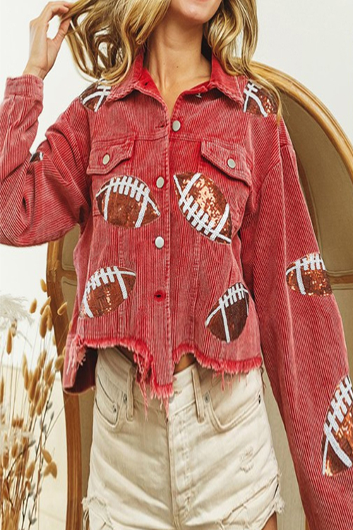 Kathiadress Sequin Embroidered Rugby Jacket