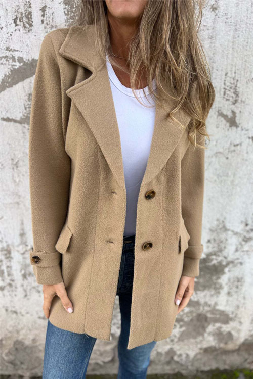 Kathiadress Wool Casual Loose Lapel Cardigan Coat