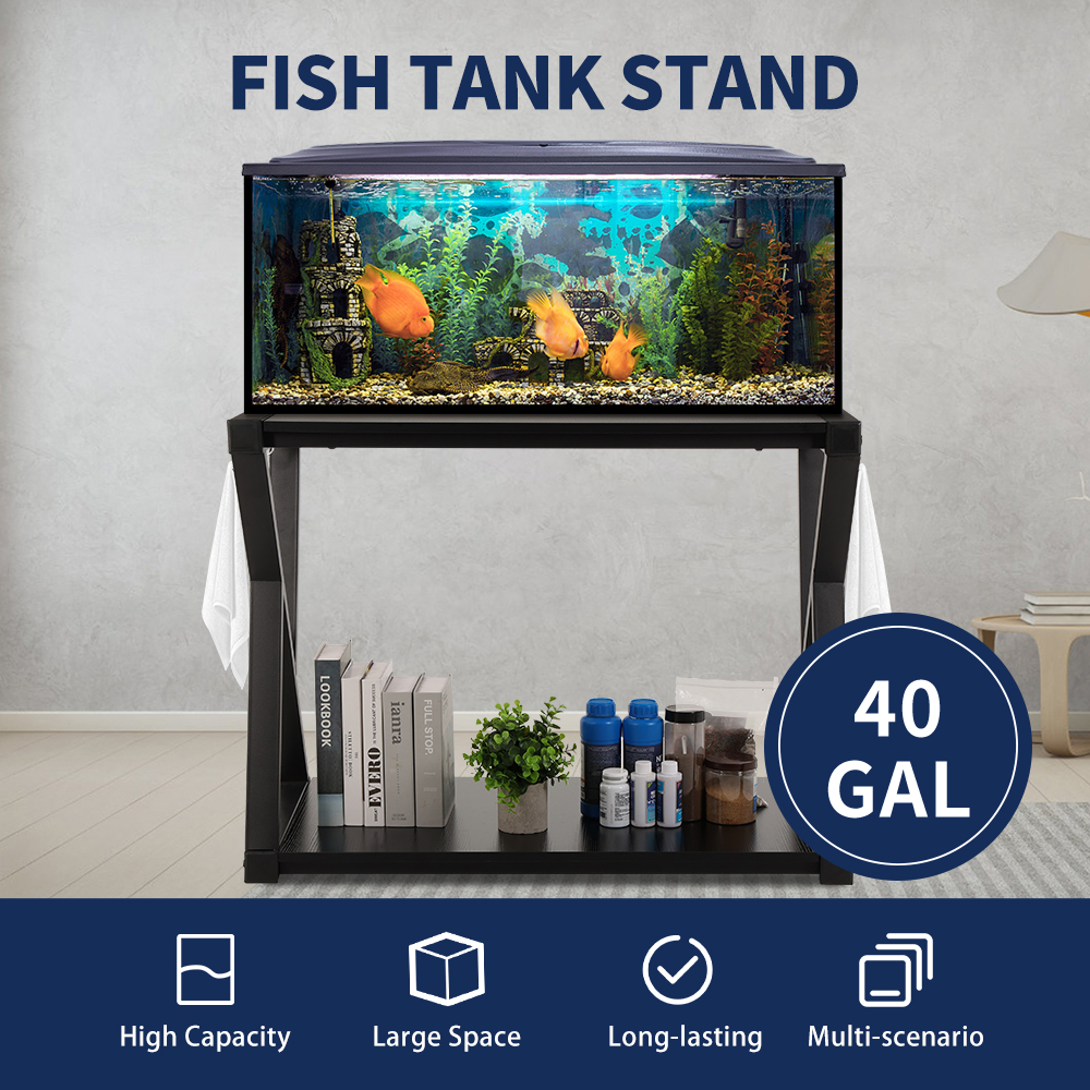 Fish Tank Stand 40 Gallon Aquarium Stand Metal Heavy Duty Turtle Tank