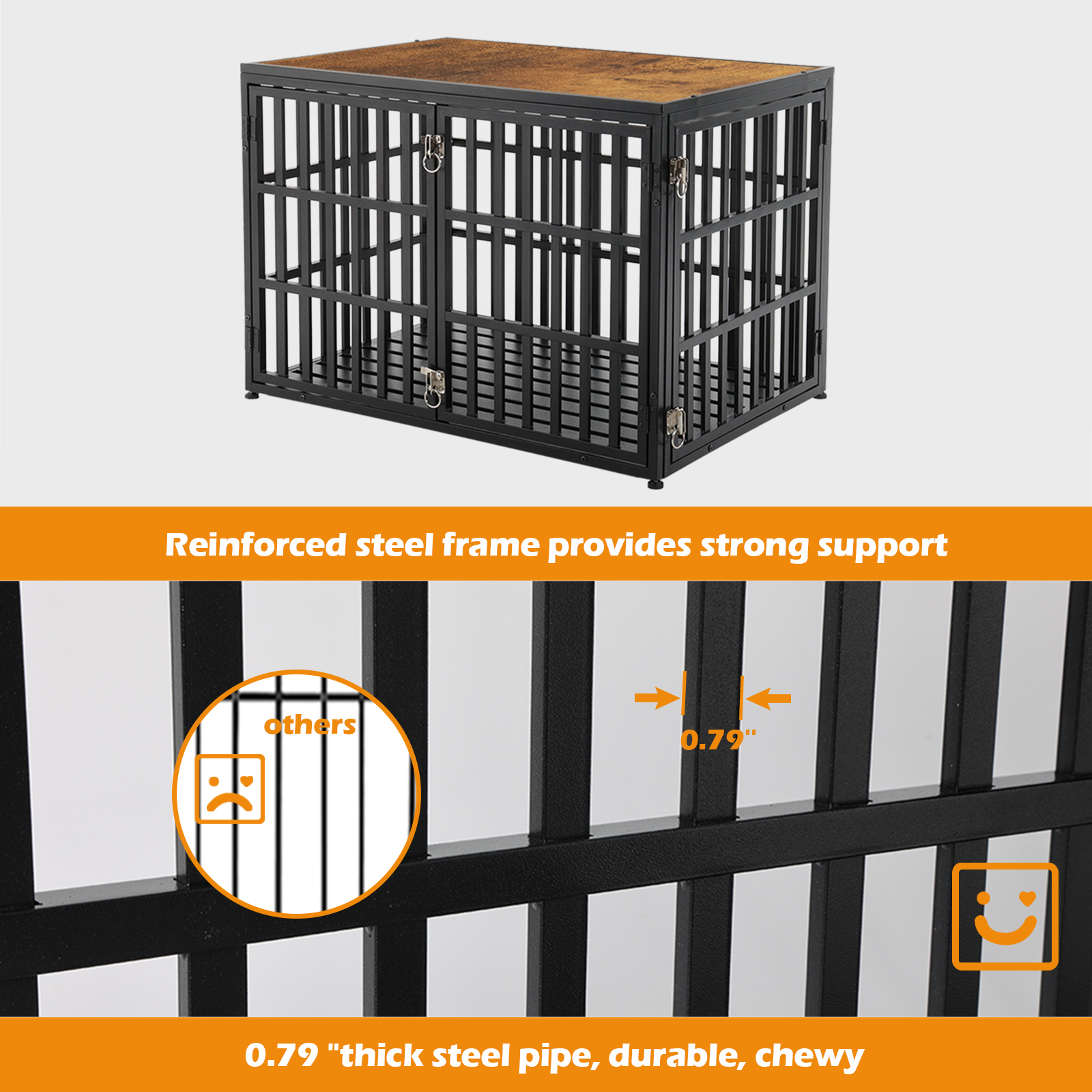 LUCKUP Heavy Duty Dog Crate Furniture f, Dog Kennel Indoor Dog Cage