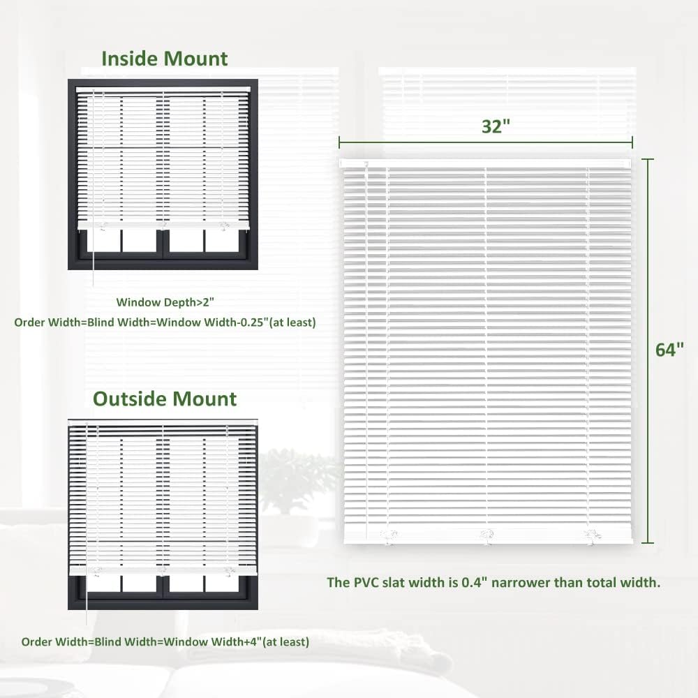 LUCKUP Cordless Mini Blinds Horizontal Venetian Blinds Vinyl Window Shades Light Filtering Privacy Room Darkening Blinds