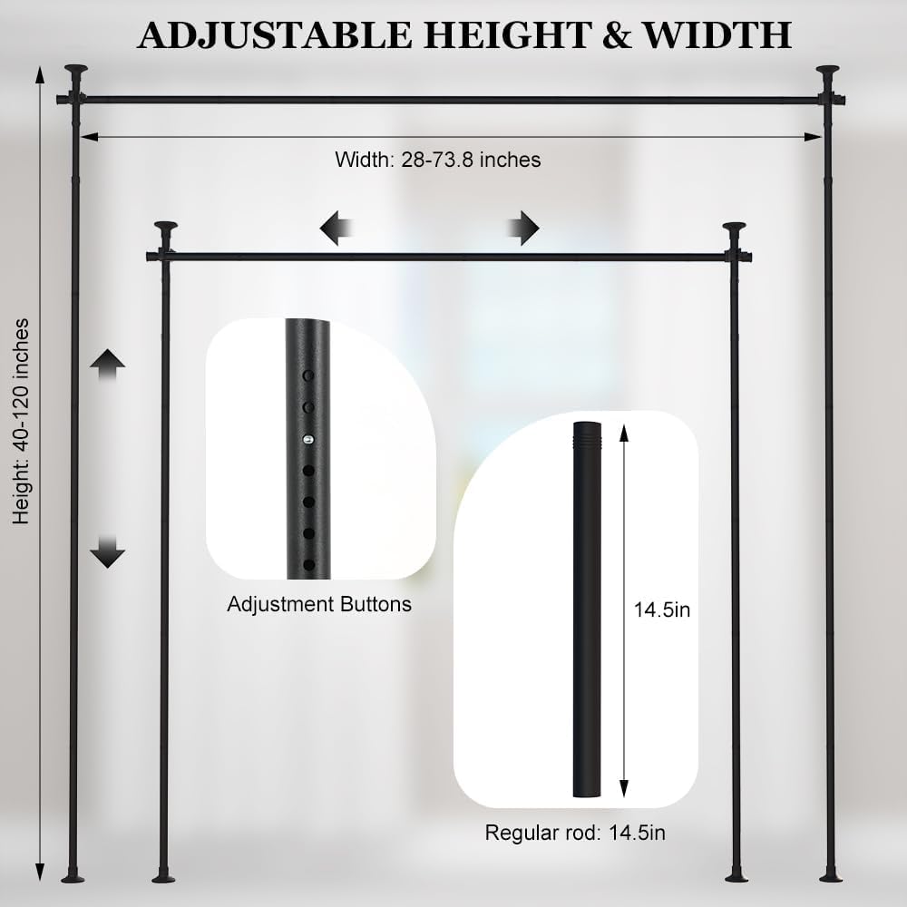 LUCKUP Double Curtain Divider Rods