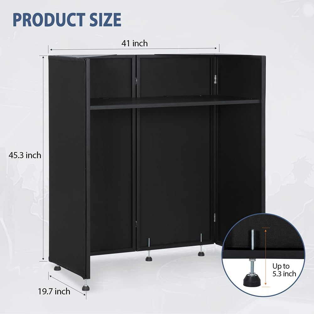 LUCKUP Portable DJ Booth Facade with White & Black Scrim