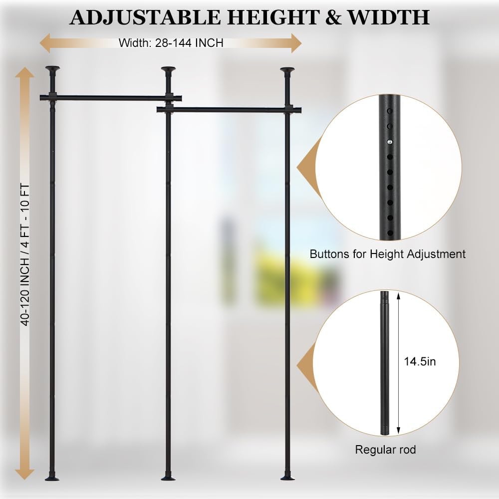 LUCKUP Double Curtain Divider Rods