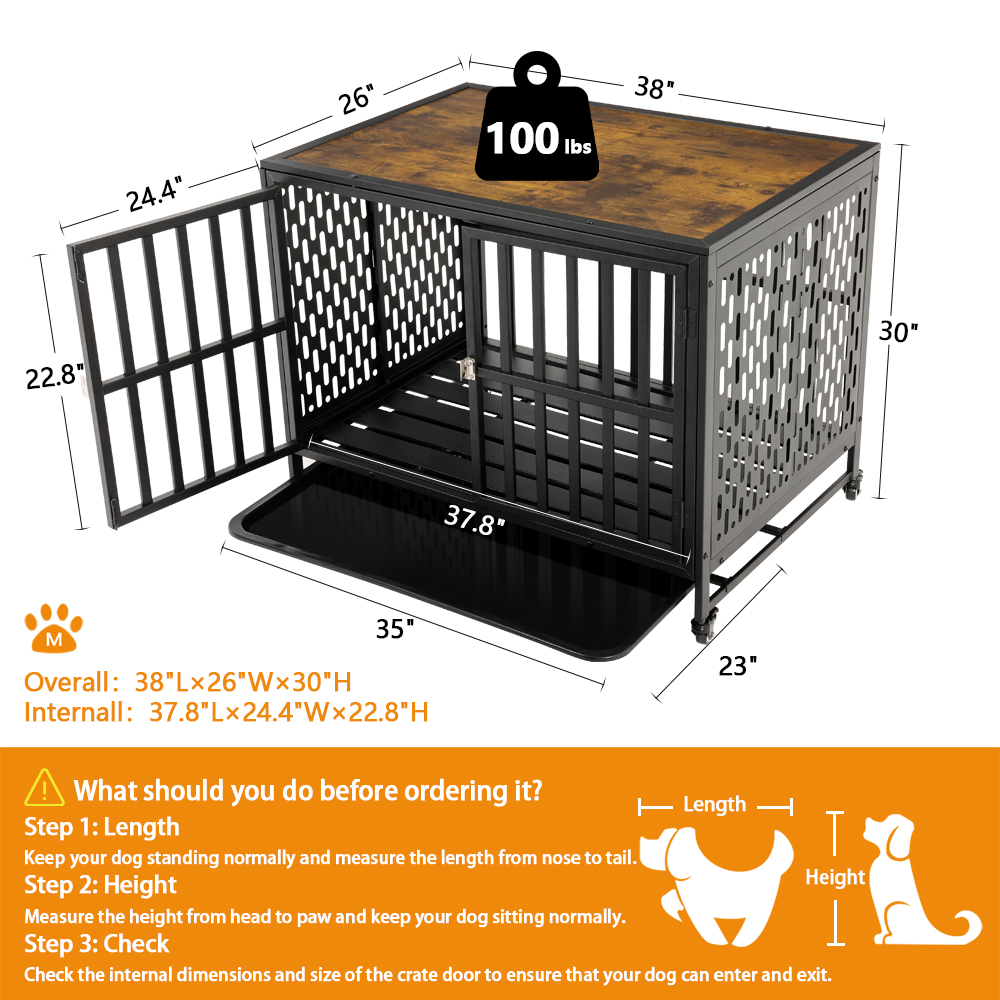 Luckup Heavy Duty Dog Crate- Furniture For Medium And Large Dogs, Dog