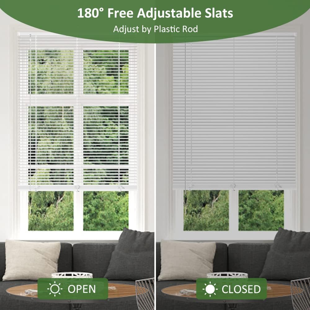 LUCKUP Cordless Mini Blinds Horizontal Venetian Blinds Vinyl Window Shades Light Filtering Privacy Room Darkening Blinds