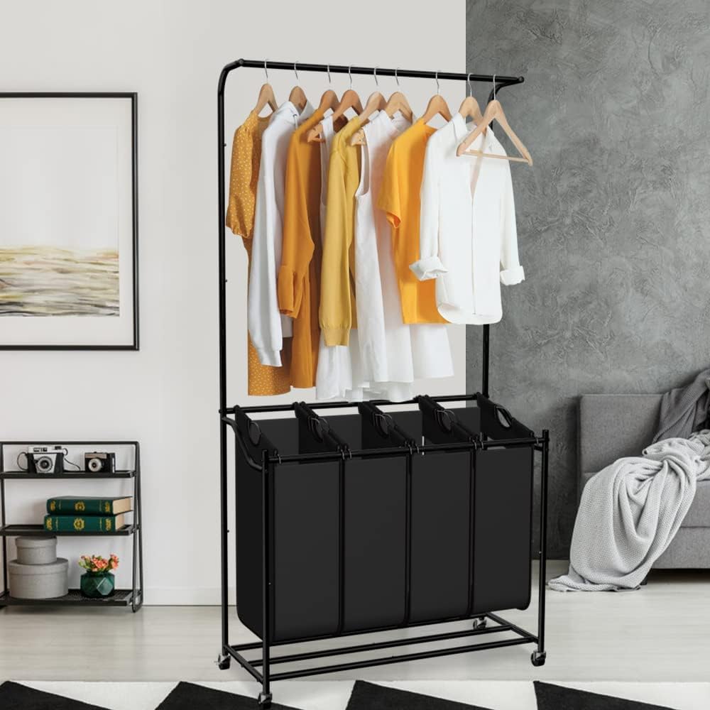 LUCKUP Laundry Sorter 4 Sections