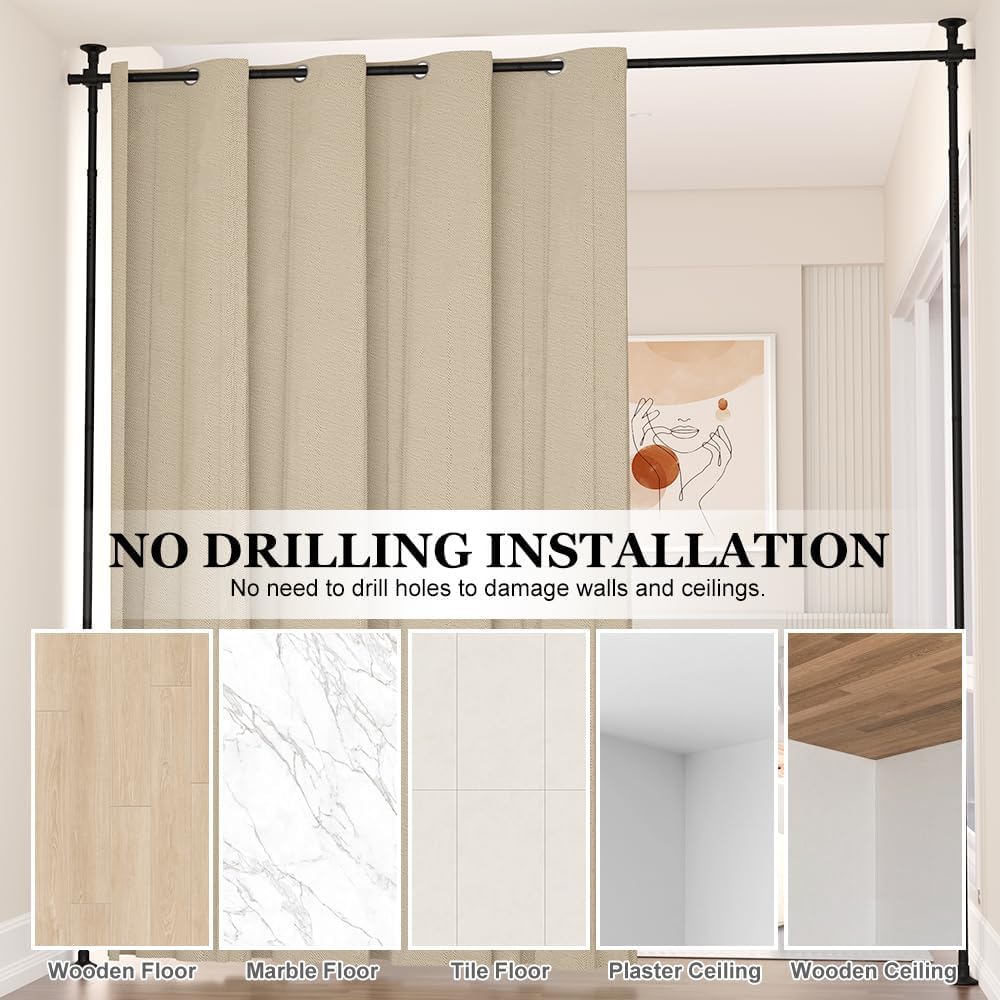 LUCKUP Double Curtain Divider Rods