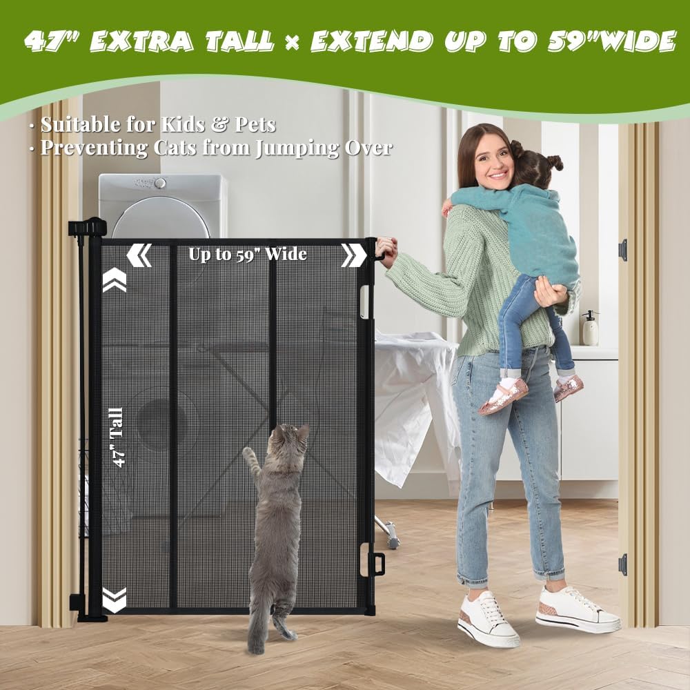 47" Extra Tall Retractable Baby Gates