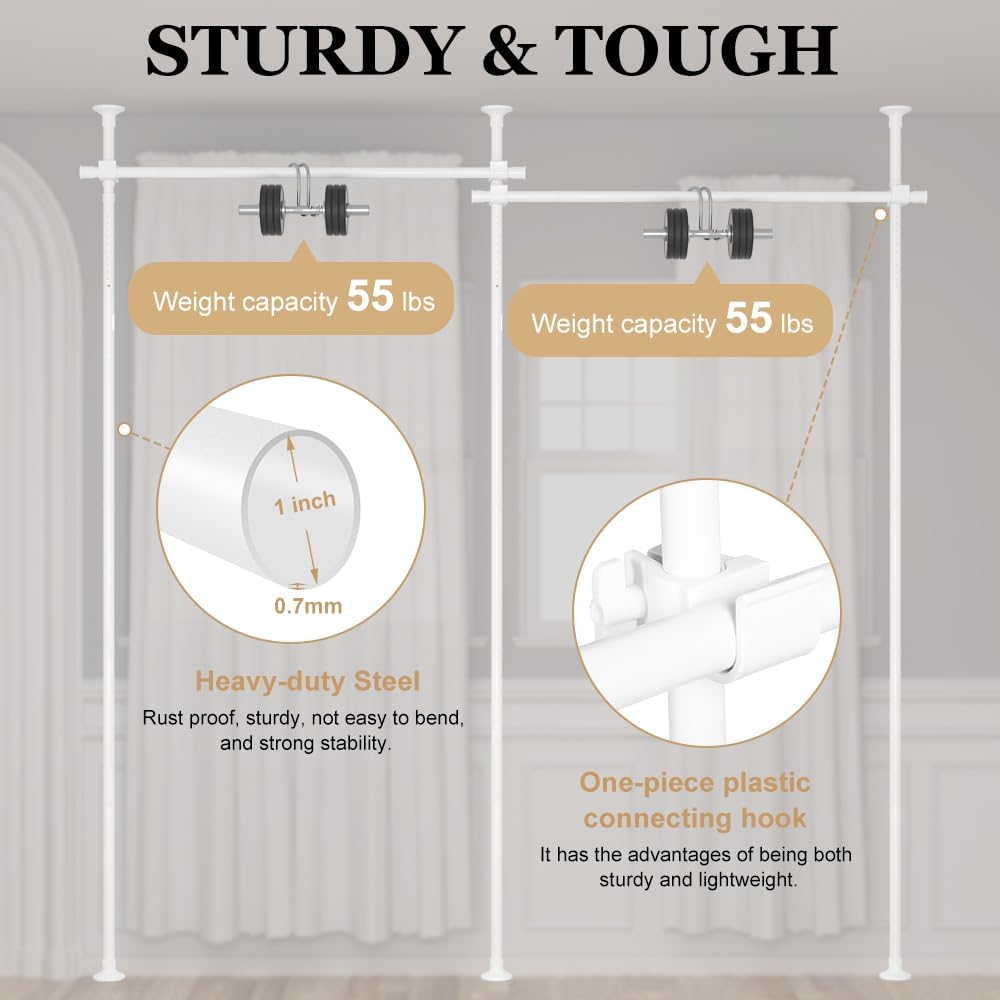 LUCKUP Double Curtain Divider Rods