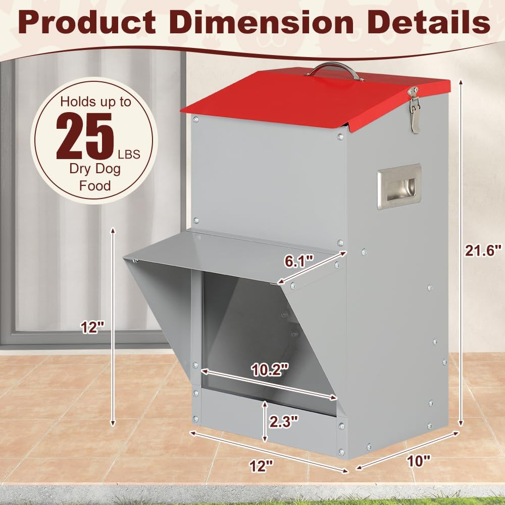 LUCKUP Automatic Dog Feeder with Handle