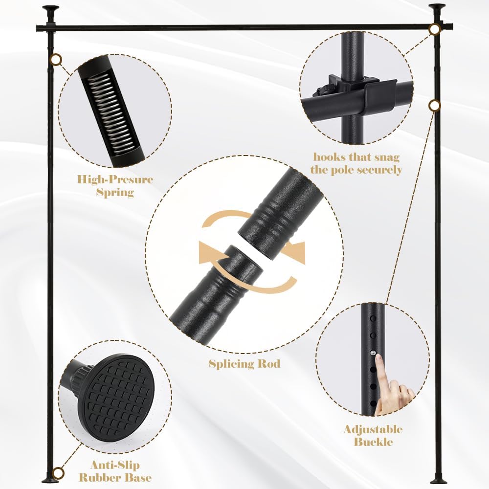 LUCKUP Room Divider Curtain Rod