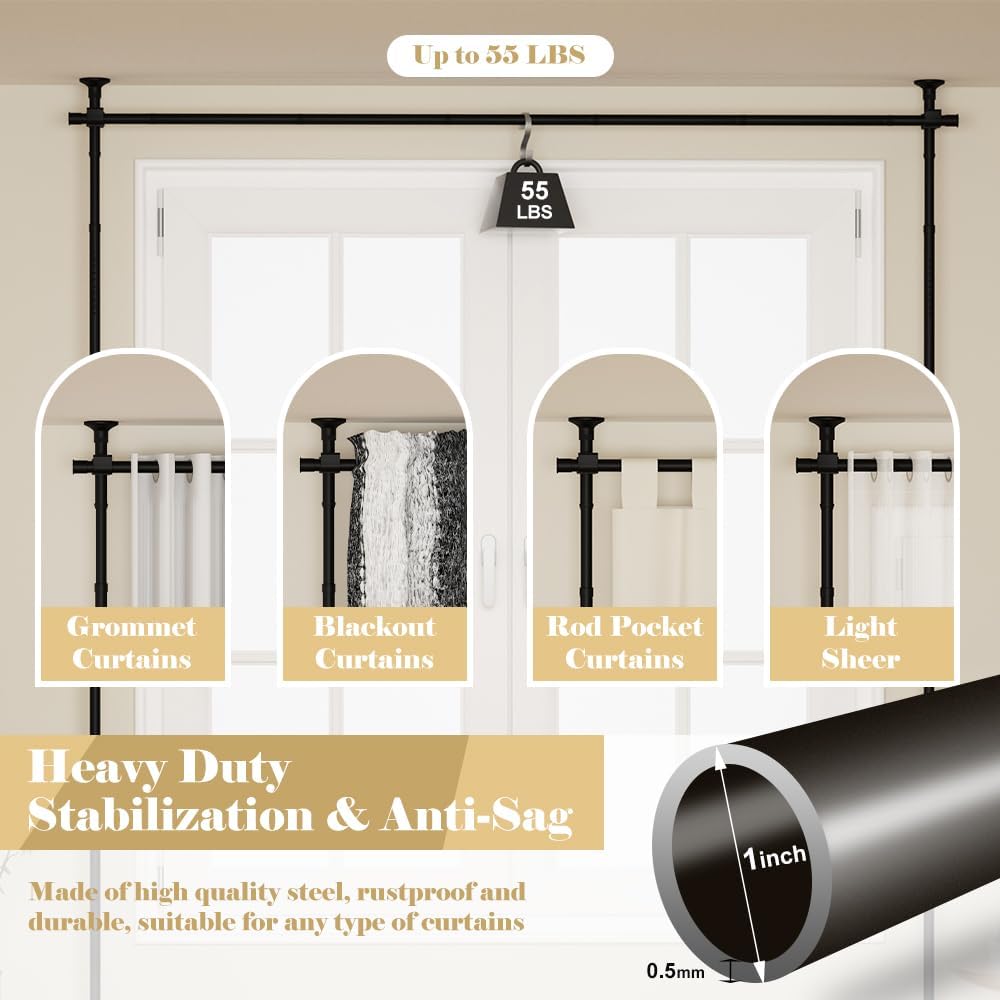 LUCKUP Room Divider Curtain Rod