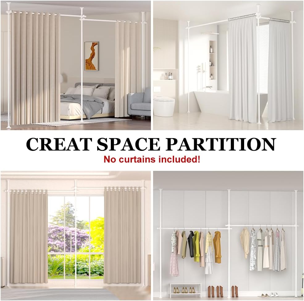 LUCKUP Double Curtain Divider Rods