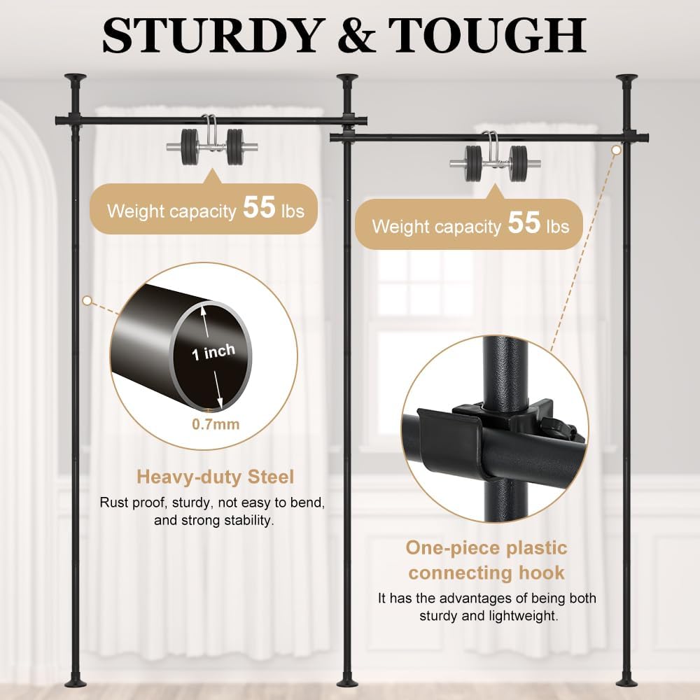 LUCKUP Double Curtain Divider Rods