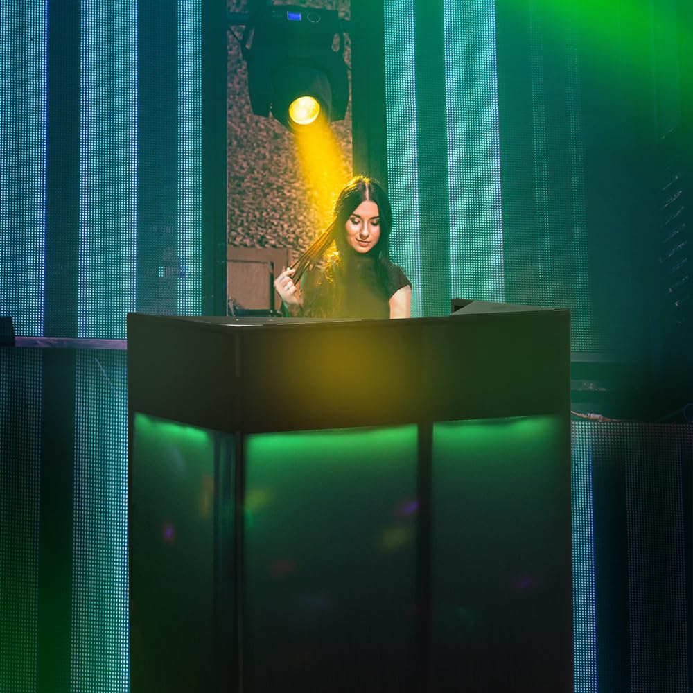 LUCKUP Portable DJ Booth Facade with White & Black Scrim