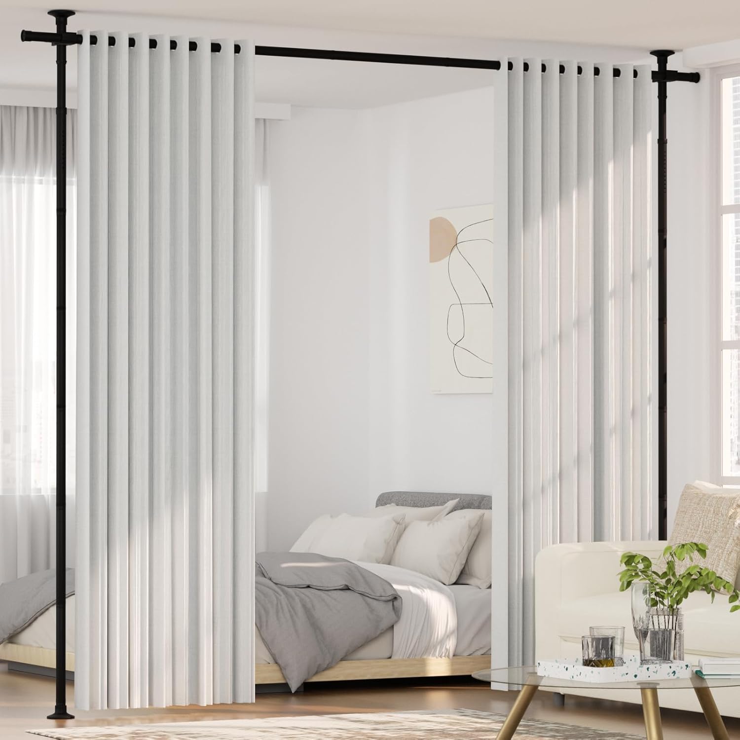 LUCKUP Double Curtain Divider Rods