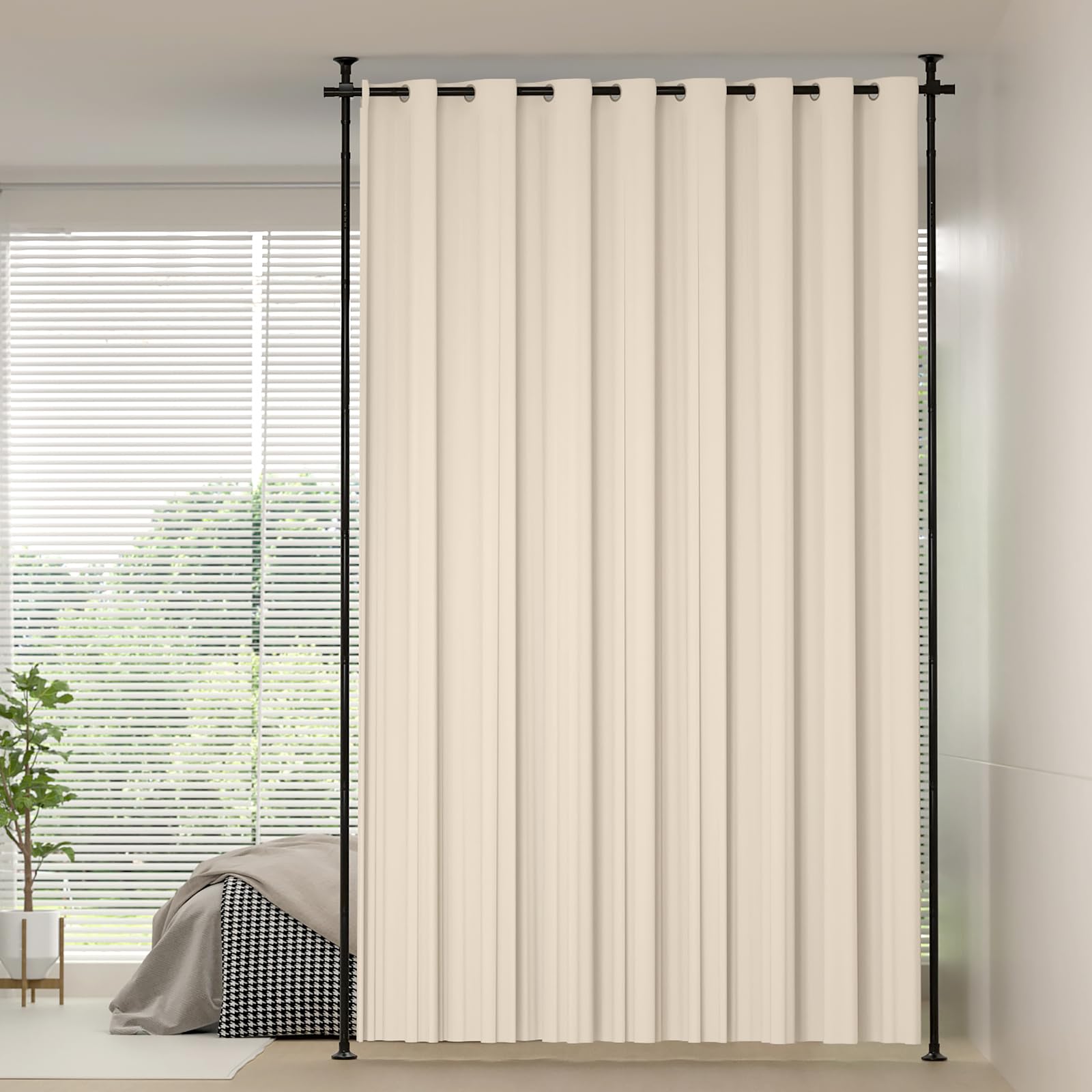 LUCKUP Room Divider Curtain Rod