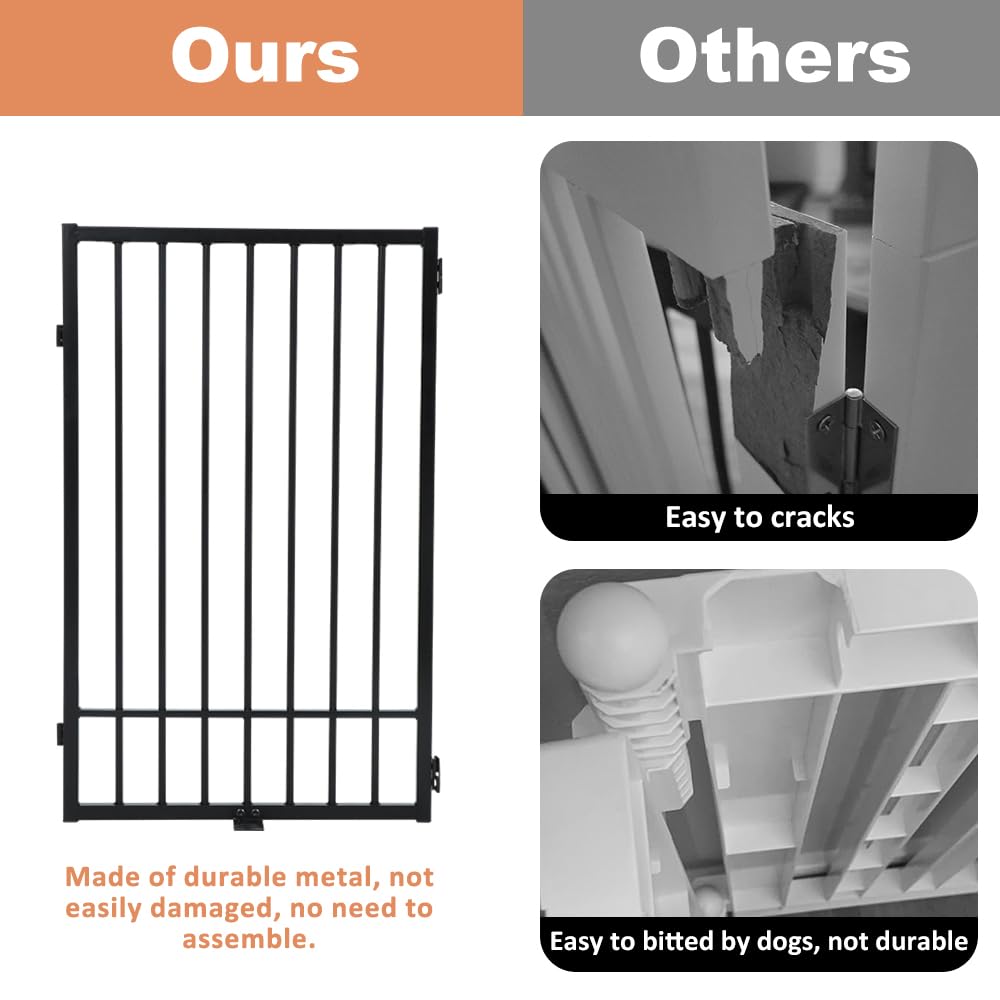 LUCKUP Free Standing Dog Gate with Door Walk Through