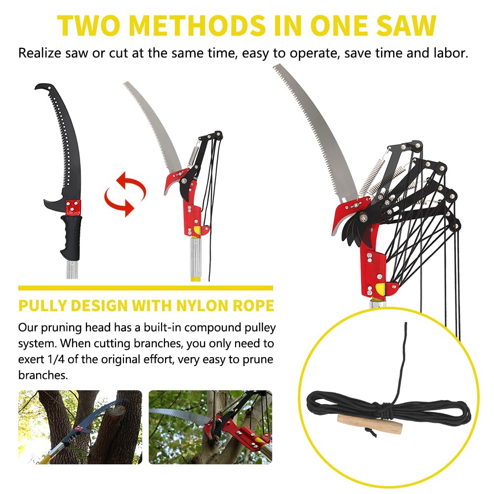 LUCKUP 26FT Pole Saw for Tree Trimming