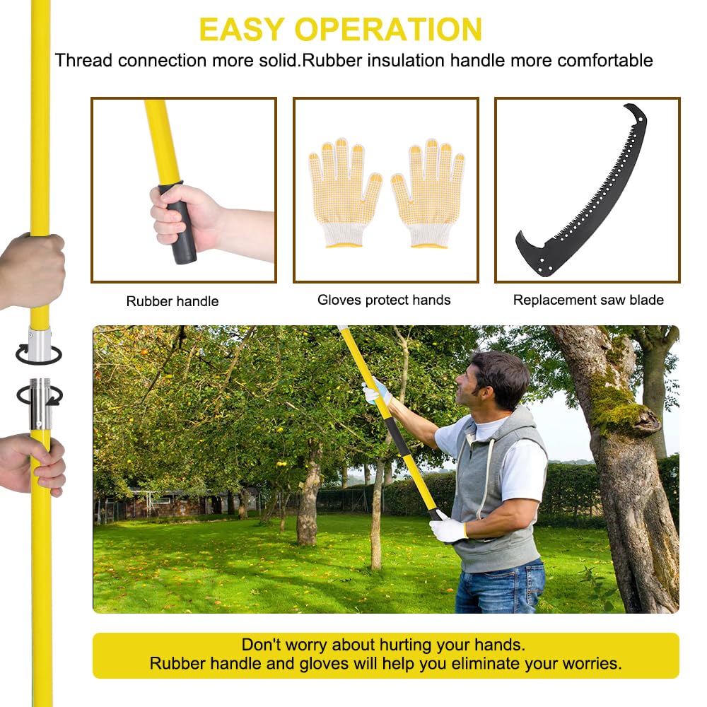 LUCKUP 26FT Pole Saw for Tree Trimming