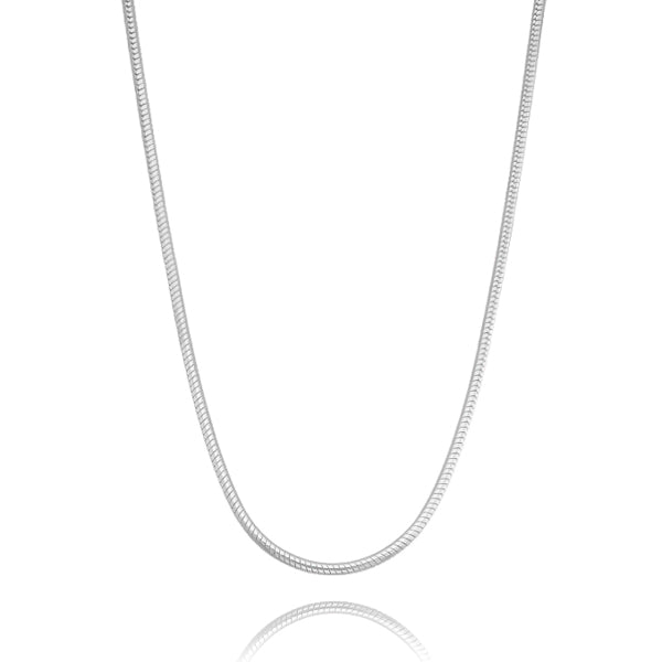 Classy Women 2.5mm Silver Snake Chain Necklace-DaoMao