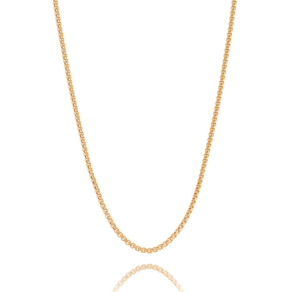 Classy Women 2mm Gold Box Chain Necklace-DaoMao