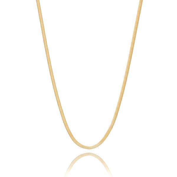 Classy Women 2mm Gold Herringbone Chain Necklace-DaoMao