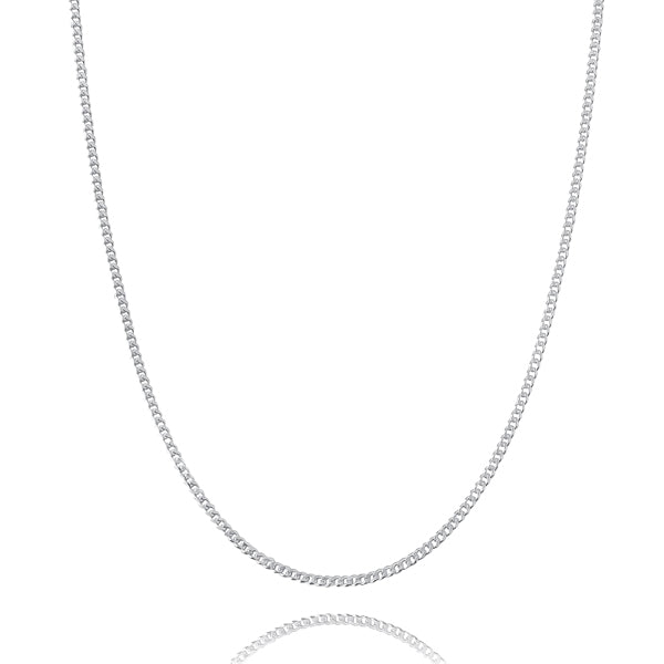Classy Women 2mm Silver Curb Chain Necklace-DaoMao