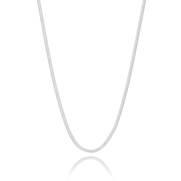 Classy Women 2mm Silver Herringbone Chain Necklace-DaoMao