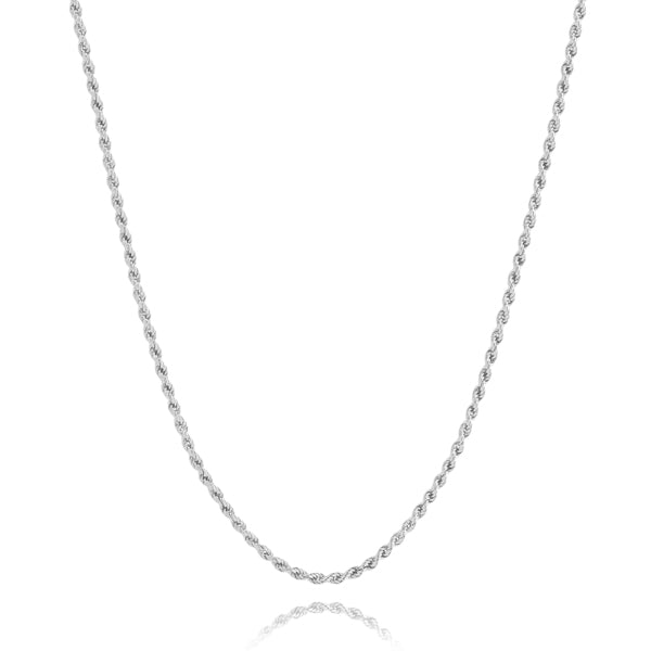 Classy Women 2mm Silver Rope Chain Necklace-DaoMao