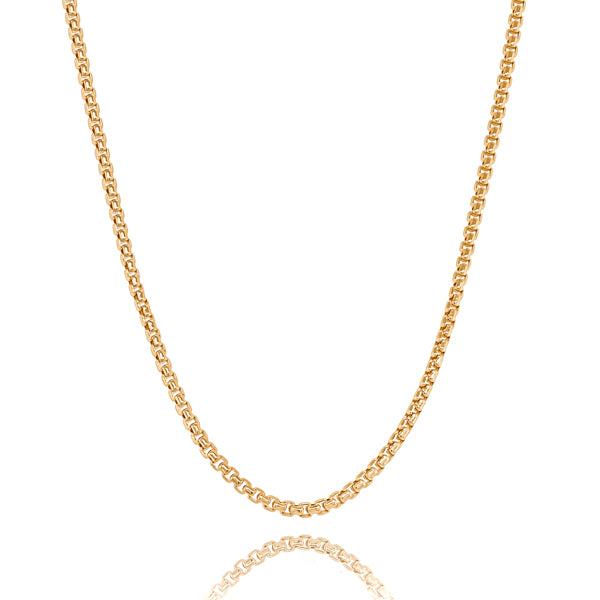 Classy Women 3mm Gold Box Chain Necklace-DaoMao