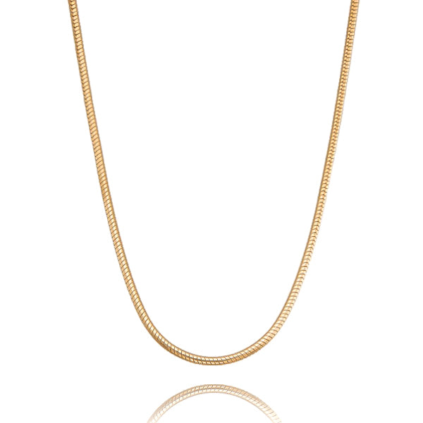 Classy Women 3mm Gold Snake Chain Necklace-DaoMao