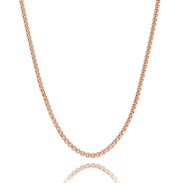 Classy Women 3mm Rose Gold Box Chain Necklace-DaoMao