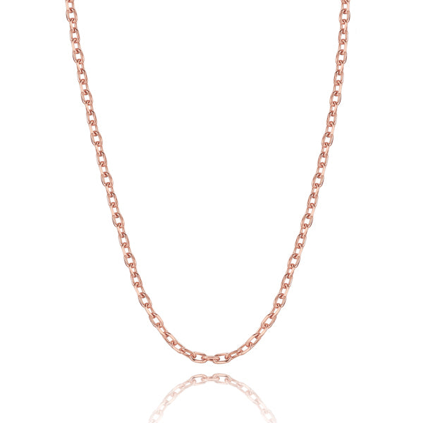 Classy Women 3mm Rose Gold Cable Chain Necklace-DaoMao