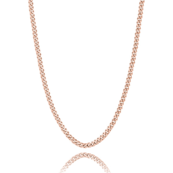 Classy Women 3.5mm Rose Gold Curb Chain Necklace-DaoMao