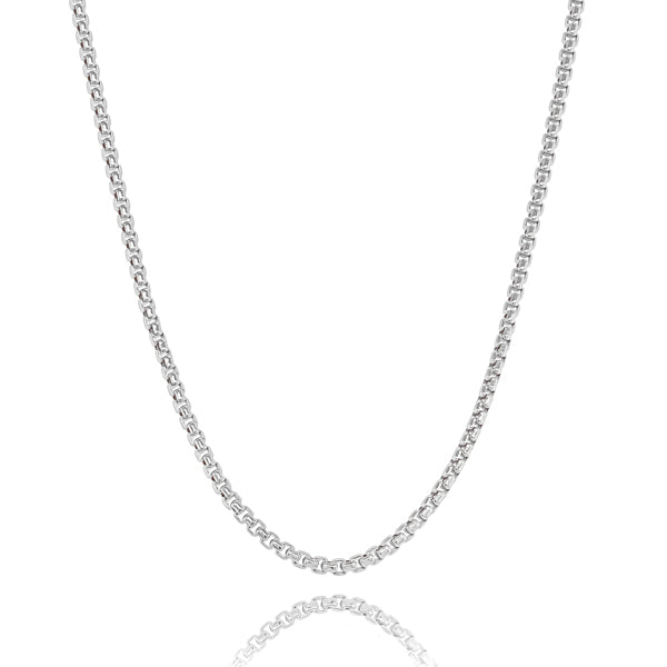 Classy Women 3mm Silver Box Chain Necklace-DaoMao
