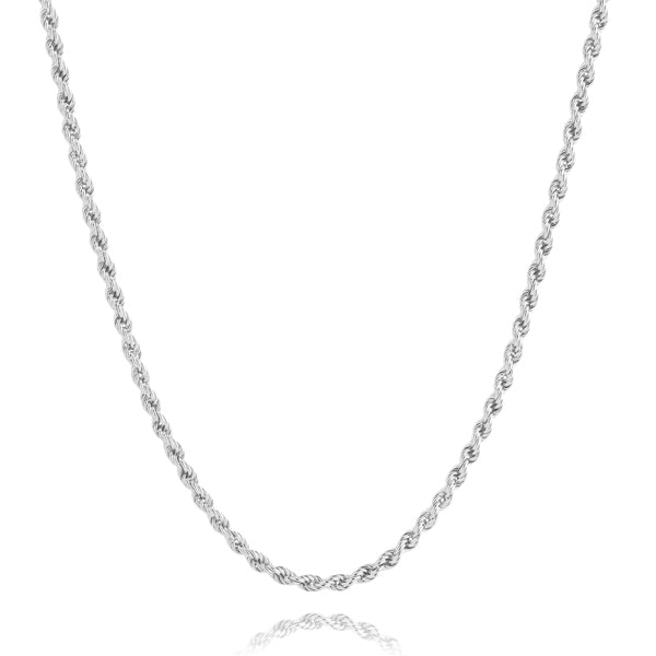 Classy Women 3mm Silver Rope Chain Necklace-DaoMao