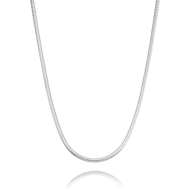 Classy Women 3mm Silver Snake Chain Necklace-DaoMao