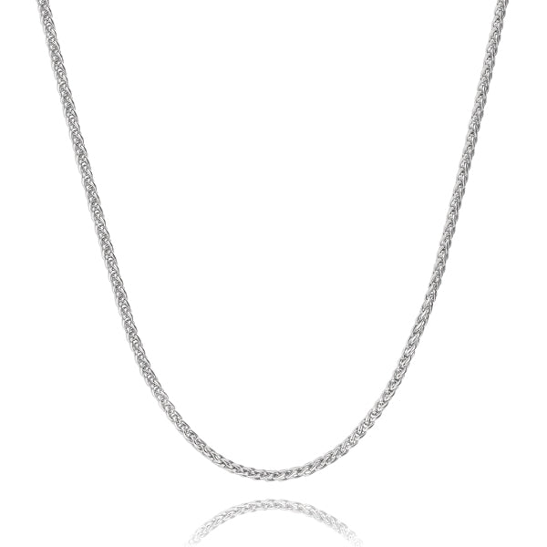 Classy Women 3mm Silver Wheat Chain Necklace-DaoMao