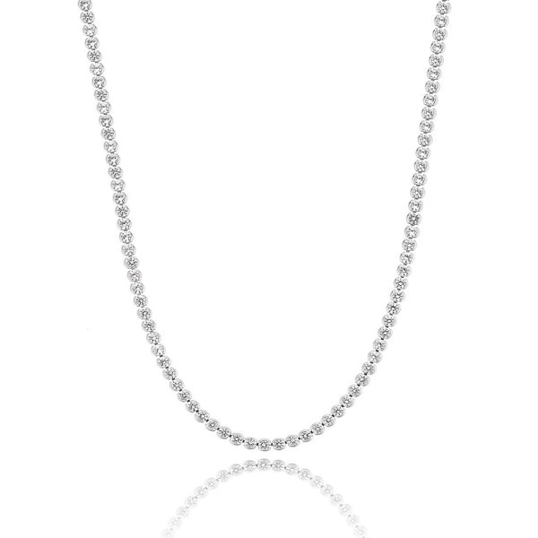 Classy Women 3mm Silver Round Tennis Choker Necklace-DaoMao