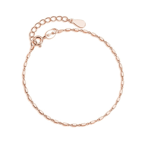 Classy Women Dainty Rose Gold Vermeil Chain Bracelet-DaoMao